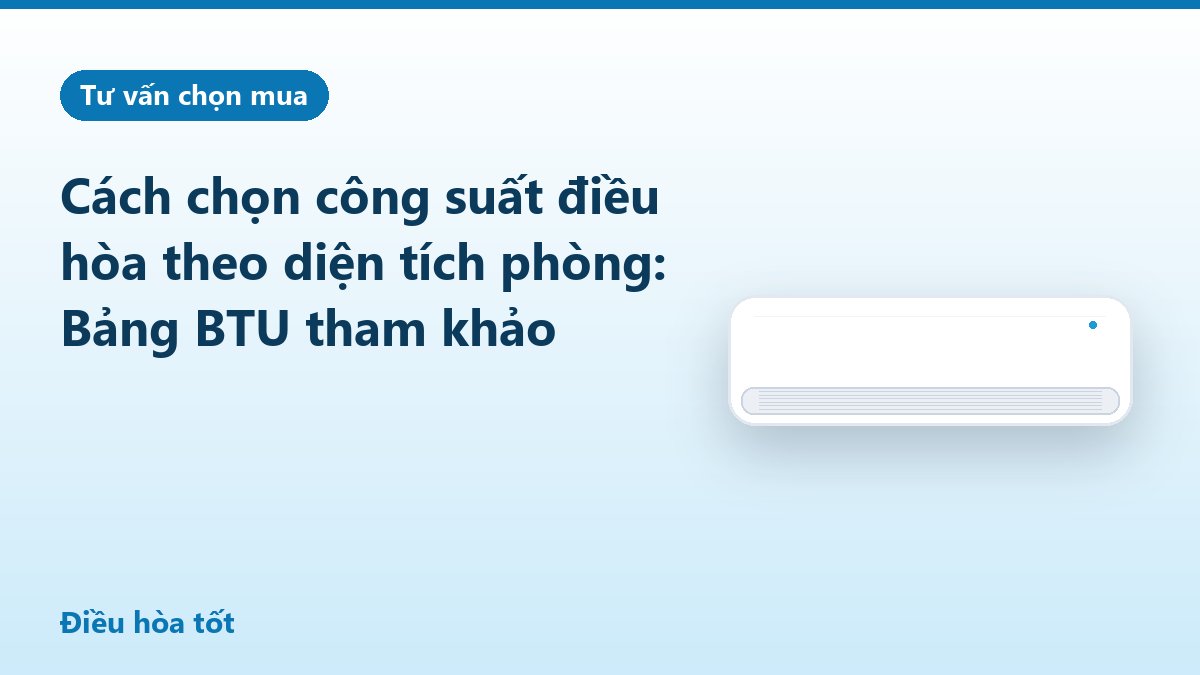 Cách chọn công suất điều hòa theo diện tích phòng: Bảng BTU tham khảo