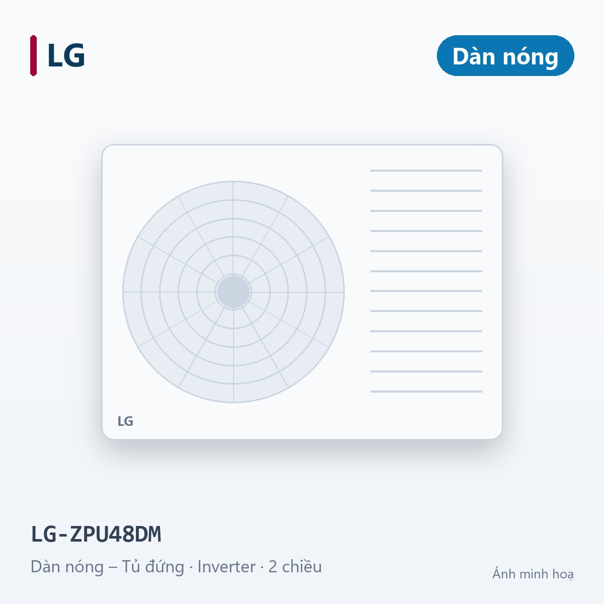 Điều hòa tủ đứng LG Inverter 48.000BTU 2 chiều LG-ZP48DM – ảnh minh hoạ dàn nóng/phụ kiện