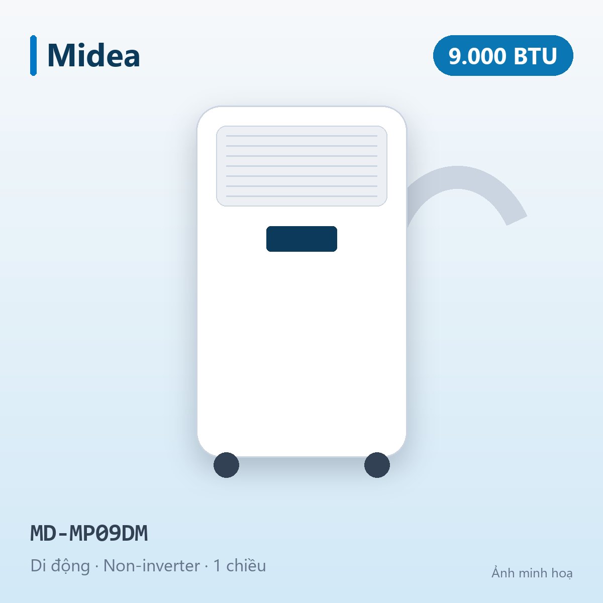 Điều hòa di động Midea 9.000BTU 1 chiều MD-MP09DM – ảnh minh hoạ sản phẩm