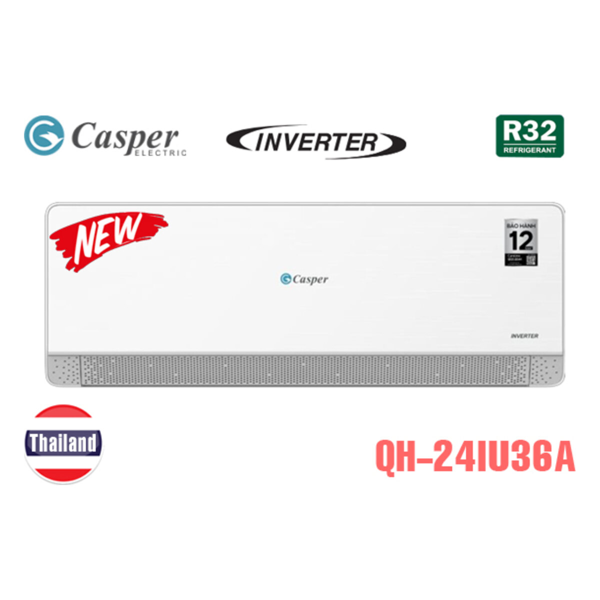 Điều hòa Casper Inverter 18.000 BTU 2 chiều QH-24IU36A