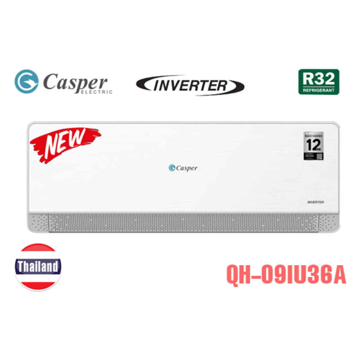 Điều hòa Casper Inverter 9.000 BTU 2 chiều QH-09IU36A