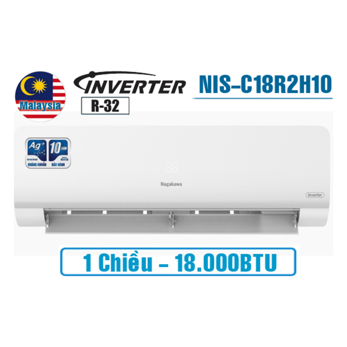 Điều hòa Nagakawa Inverter 18.000 BTU 1 chiều NIS-C18R2H10