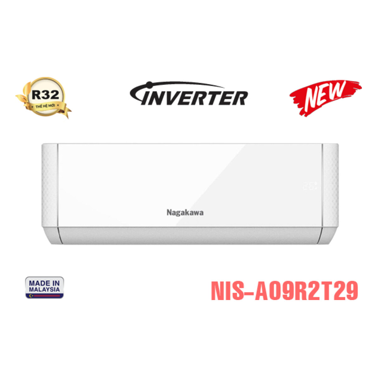 Điều hòa Nagakawa Inverter 9.000 BTU 2 chiều NIS-A09R2T29