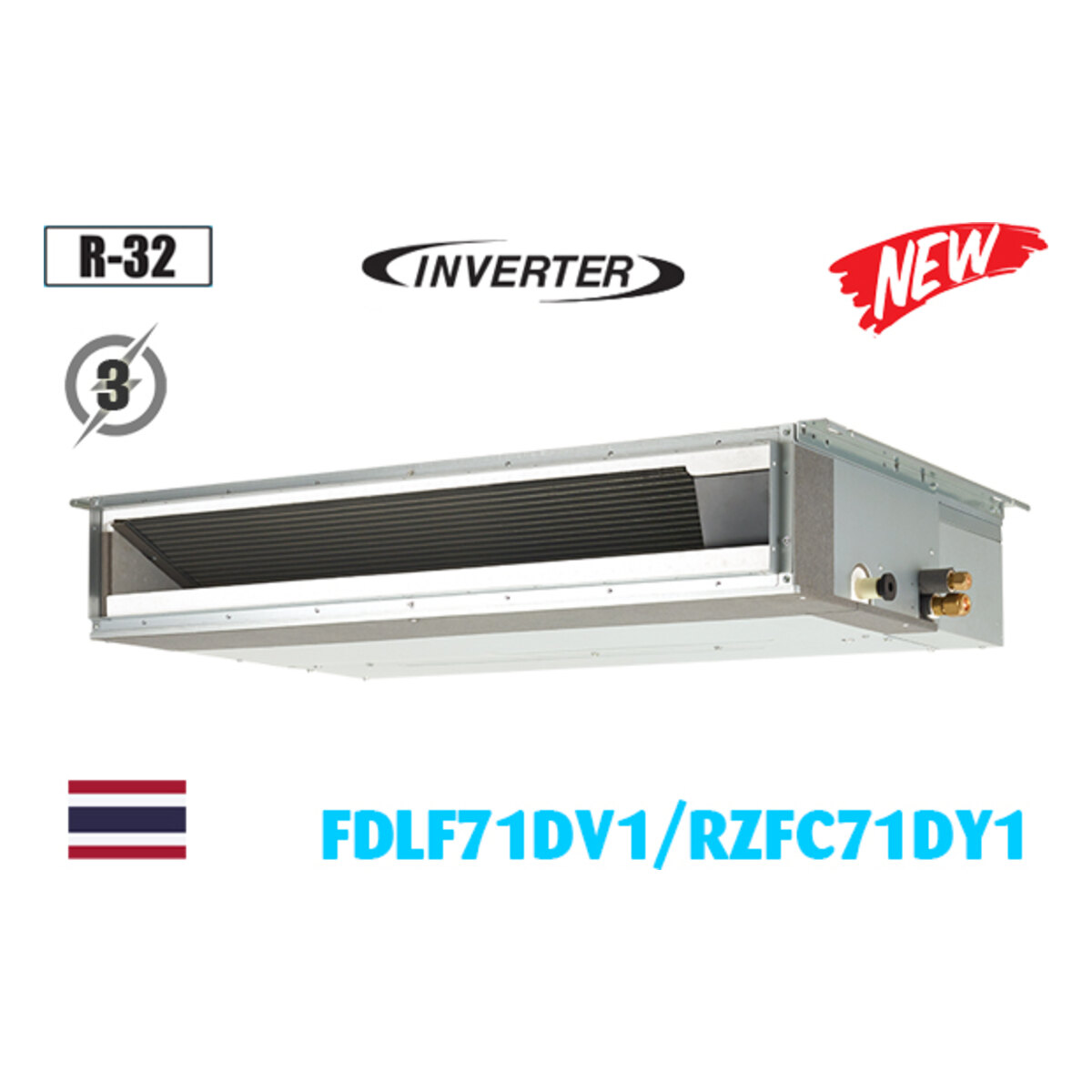 Điều hòa nối ống gió Daikin Inverter 24.200 BTU 1 chiều FDLF71DV1/RZFC71EY1