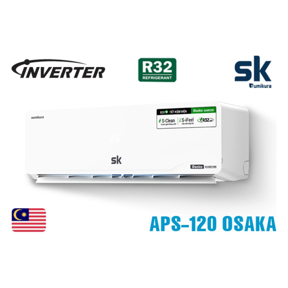 Điều hòa Sumikura Inverter 12.000 BTU 1 chiều APS/APO-120OSAKA